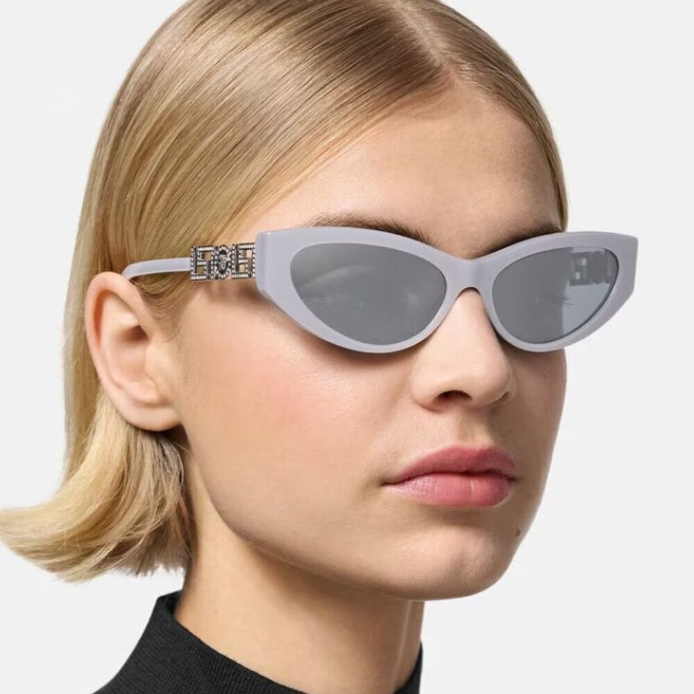 NWT Versace VE4470B Grey Cat Eye 56mm Sunglasses